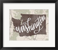Framed Washington Map