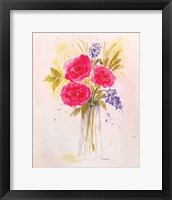 Framed Roses in Clear Vase