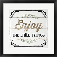 Framed 'Enjoy the Little Things' border=