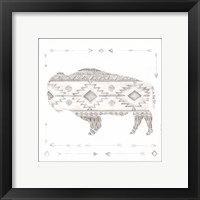 Framed 'Patterned Bison' border=