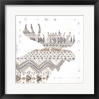 Patterned Moose Framed Print