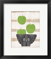 Framed 'Bowl of Green Apples' border=