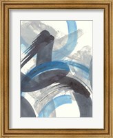 Framed Blue Brushy Abstract II