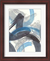 Framed Blue Brushy Abstract II