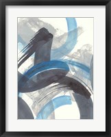 Blue Brushy Abstract II Framed Print