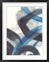 Framed Blue Brushy Abstract I