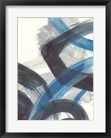 Blue Brushy Abstract I Framed Print