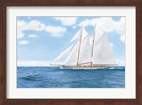 Framed Majestic Sailboat White Sails