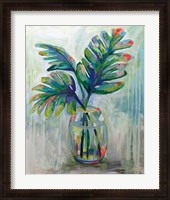 Framed Palm Leaves II Red