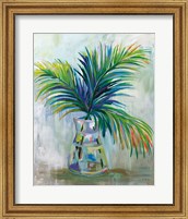 Framed Palm Leaves I Red