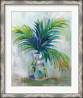 Framed Palm Leaves I Red