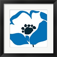 Framed Pop Art Floral II BLue