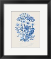 Framed 'Flowering Plants V Mid Blue' border=