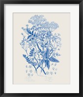 Flowering Plants I Mid Blue Framed Print