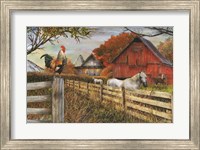 Framed Standing Guard Rooster