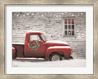 Framed Snowy Christmas Truck