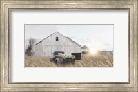 Framed Navy Blue Truck with Flowers