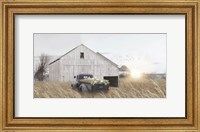 Framed Navy Blue Truck with Flowers