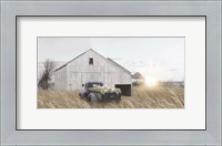 Framed Navy Blue Truck with Flowers