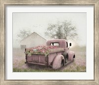 Framed Pink Flower Truck