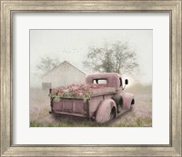 Framed Pink Flower Truck