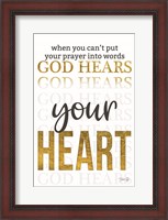 Framed God Hears Your Heart