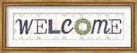 Framed Welcome with Eucalyptus Wreath I