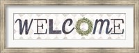Framed Welcome with Eucalyptus Wreath I