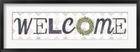 Framed Welcome with Eucalyptus Wreath I