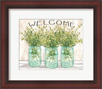 Framed Welcome Glass Jars