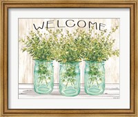 Framed Welcome Glass Jars