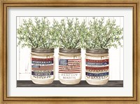 Framed Patriotic Glass Jar Trio I