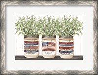 Framed Patriotic Glass Jar Trio I