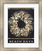 Framed Beach Days Shell Wreath