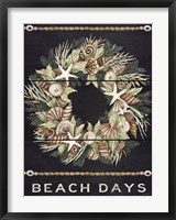 Framed Beach Days Shell Wreath