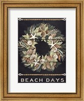 Framed Beach Days Shell Wreath