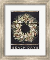 Framed Beach Days Shell Wreath