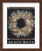 Framed Beach Ways Shell Wreath