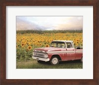 Framed Truck with Sunflowers