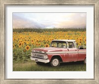 Framed Truck with Sunflowers