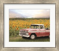 Framed Truck with Sunflowers