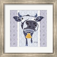 Framed 'Bluebell the Cow' border=