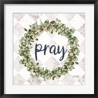 Framed Pray Eucalyptus Wreath