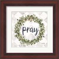 Framed Pray Eucalyptus Wreath