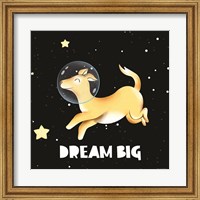 Framed Dream Big Astronaut Dog