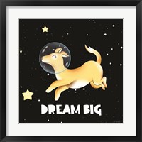 Framed Dream Big Astronaut Dog