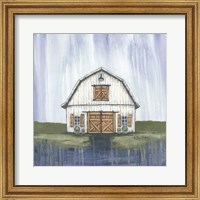 Framed White Garden Barn
