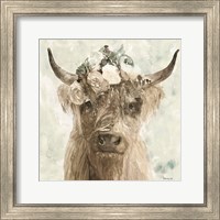 Framed 'Cow and Crown II' border=