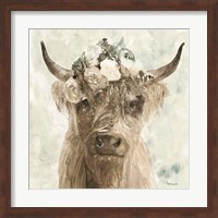 Framed 'Cow and Crown II' border=