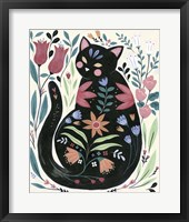 Folksy Feline I Framed Print